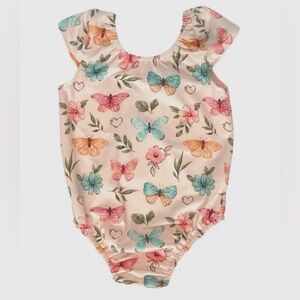 NEW Butterfly Watercolor Cap Sleeve Leotard Bodysuit